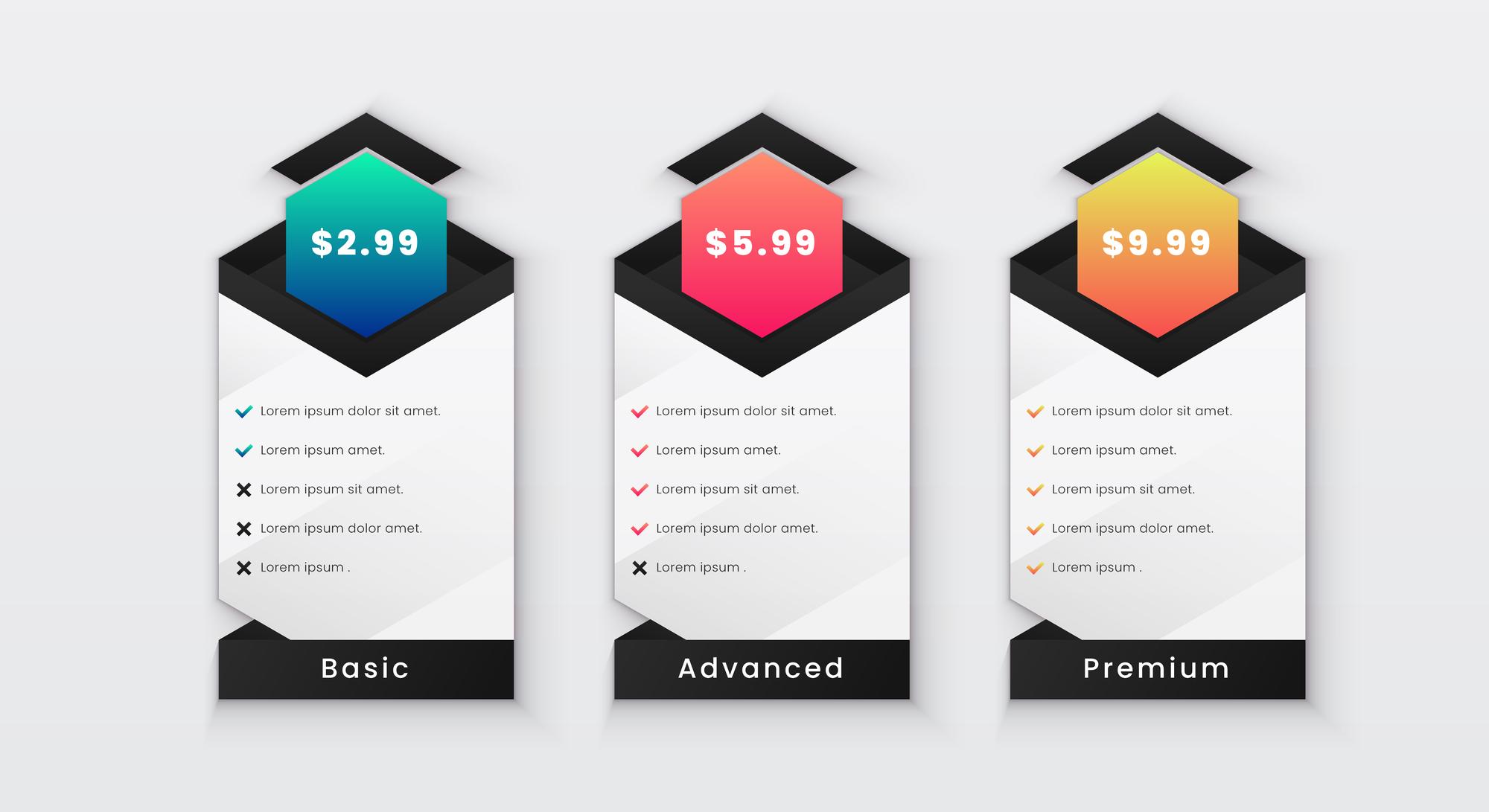 Plan pricing visual